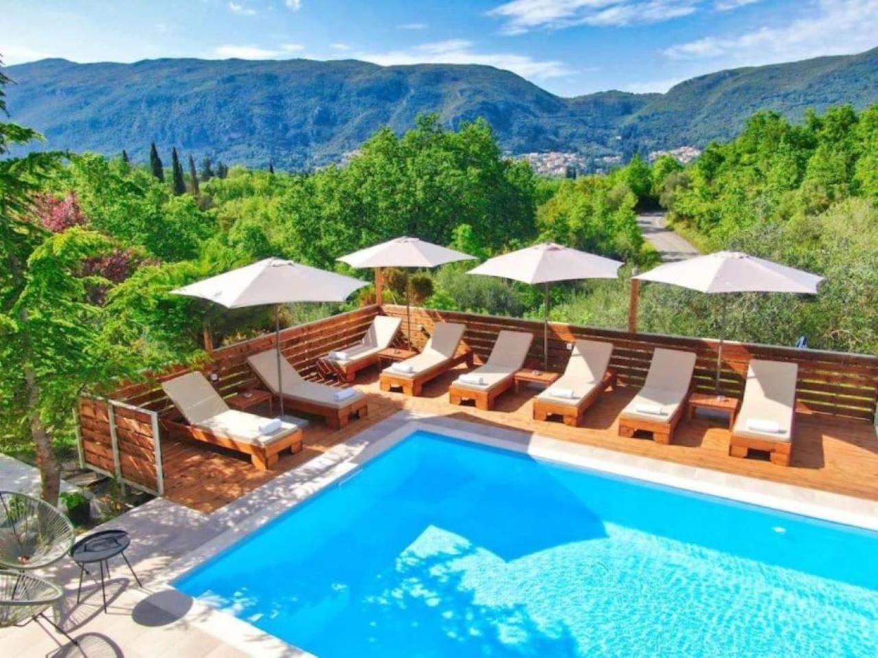Petra House Villa Ano Korakiana Bagian luar foto