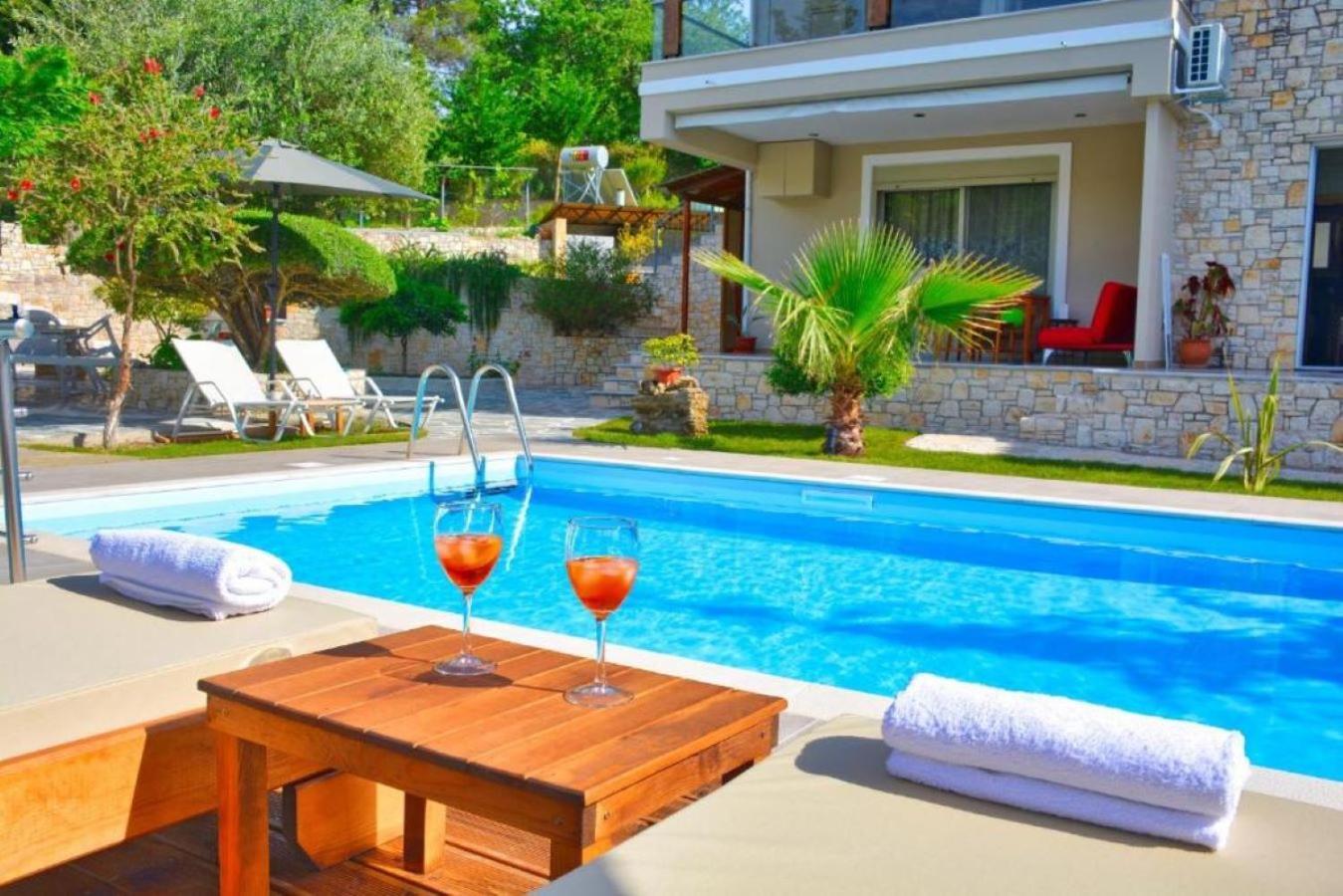 Petra House Villa Ano Korakiana Bagian luar foto
